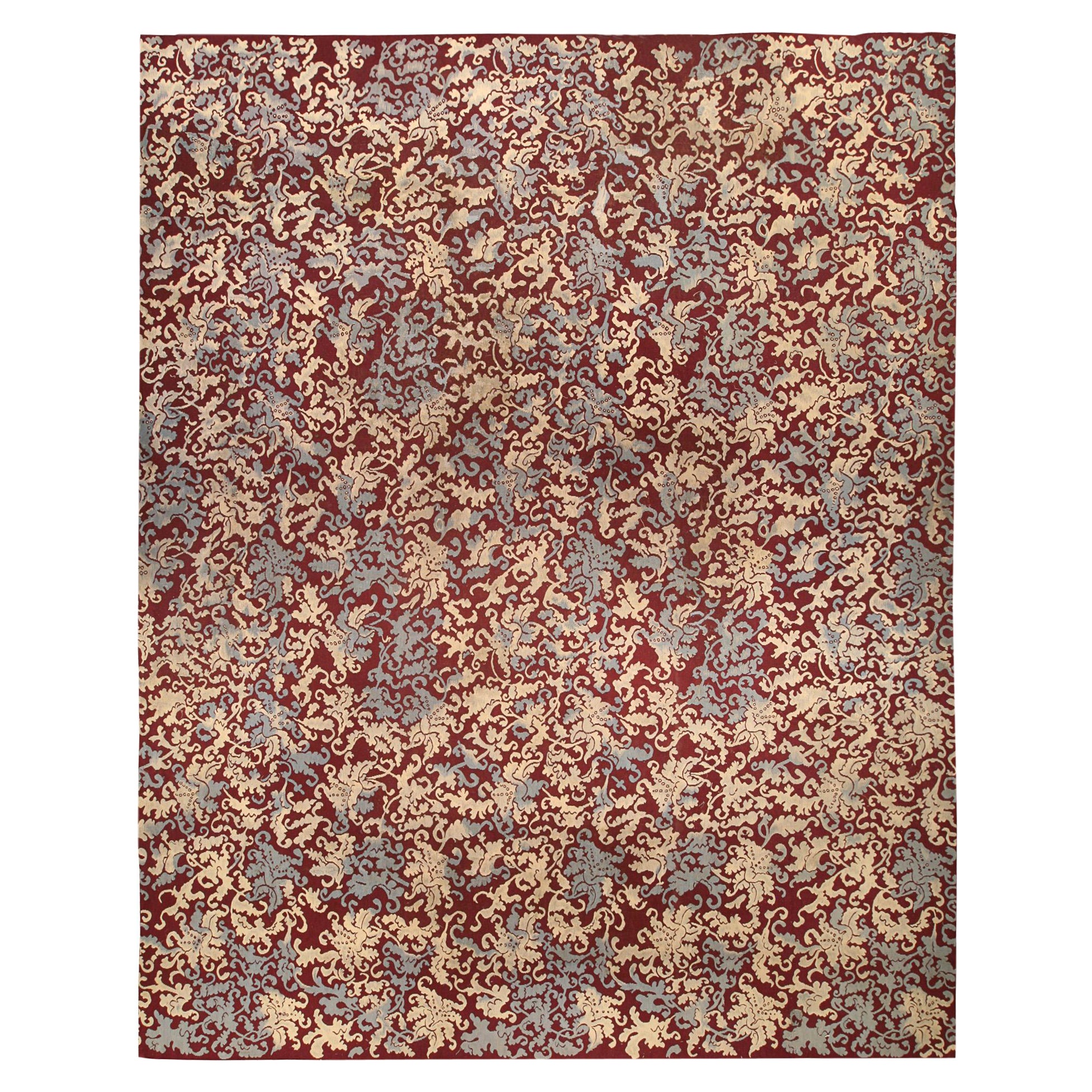 Doris Leslie Blau Tappeto in lana fatto a mano Antique French Aubusson Botanic