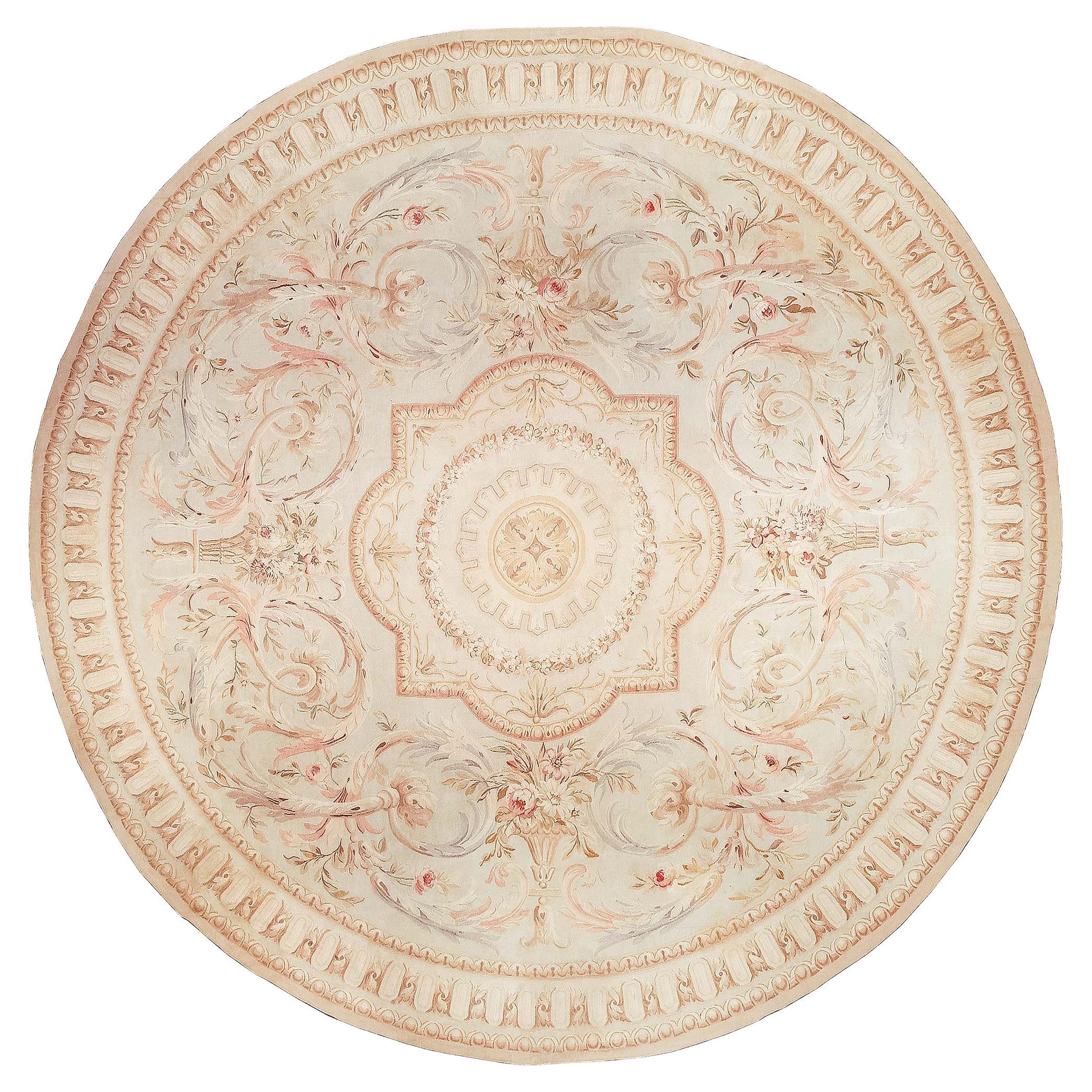 Doris Leslie Blau Antique French Aubusson Round Rug