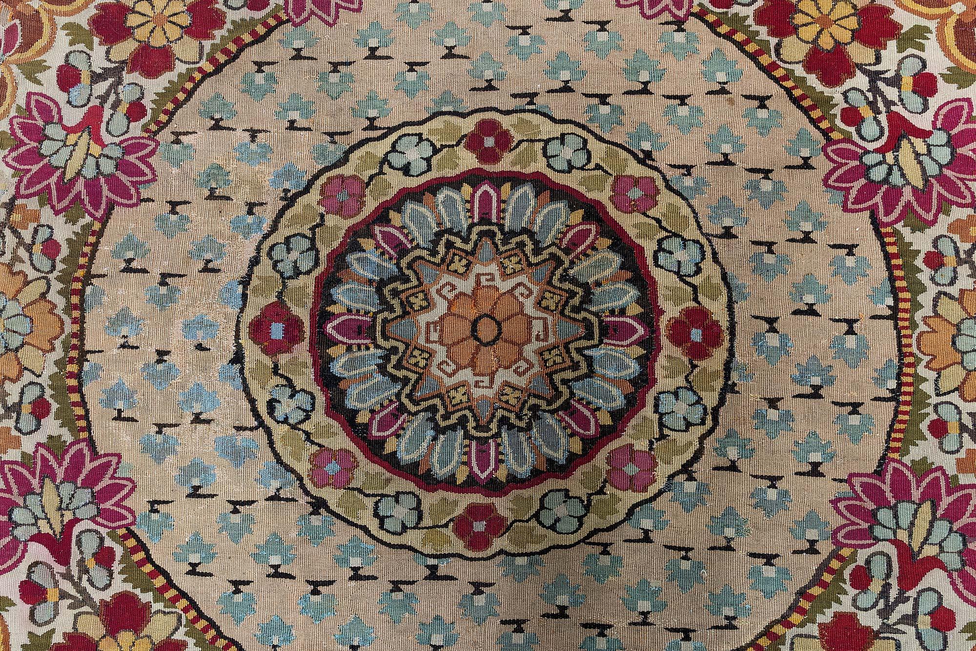 Doris Leslie Blau Alfombra Aubusson Antique French siglo XIX en venta