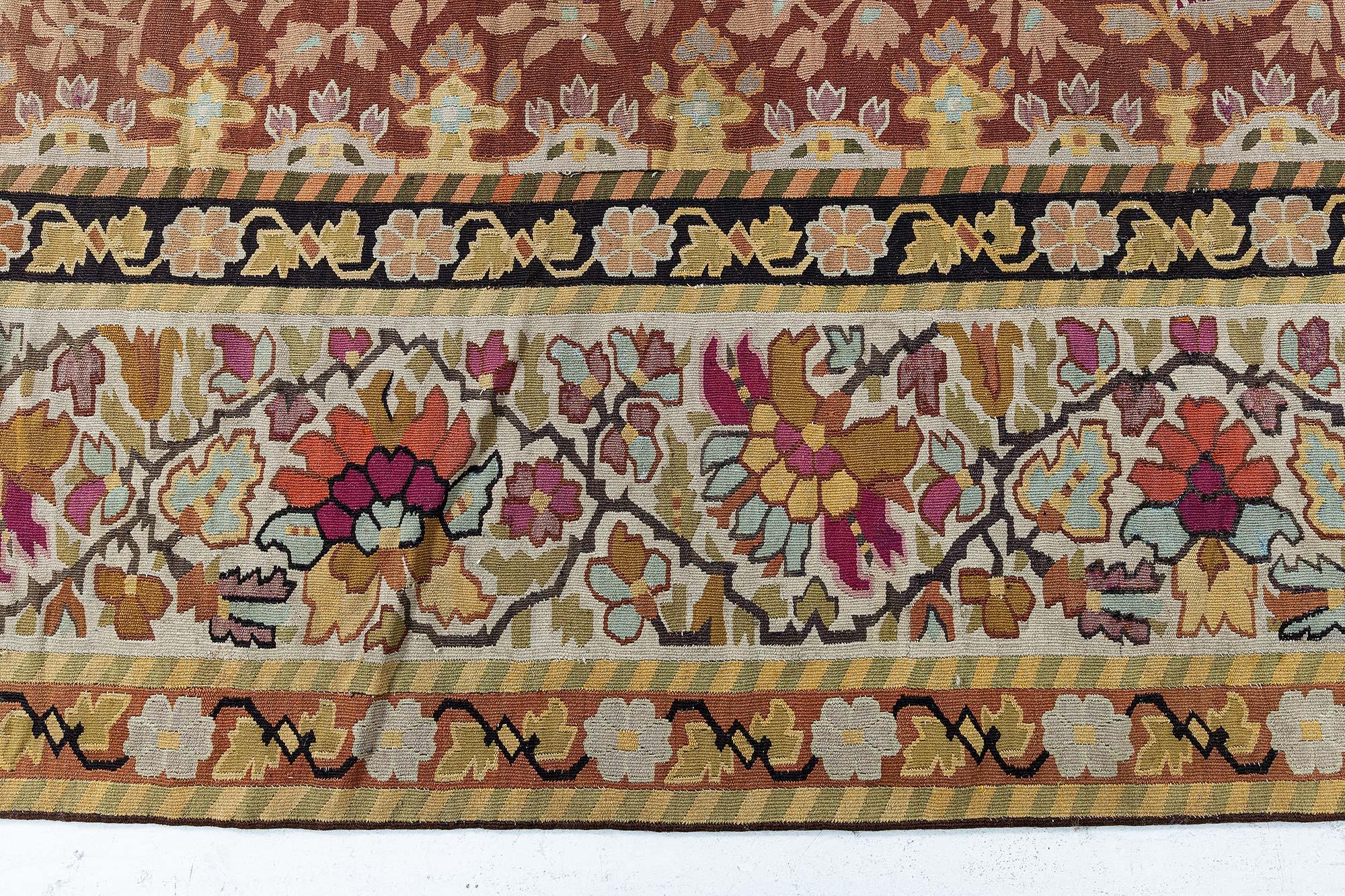 Doris Leslie Blau Alfombra Aubusson Antique French Lana en venta