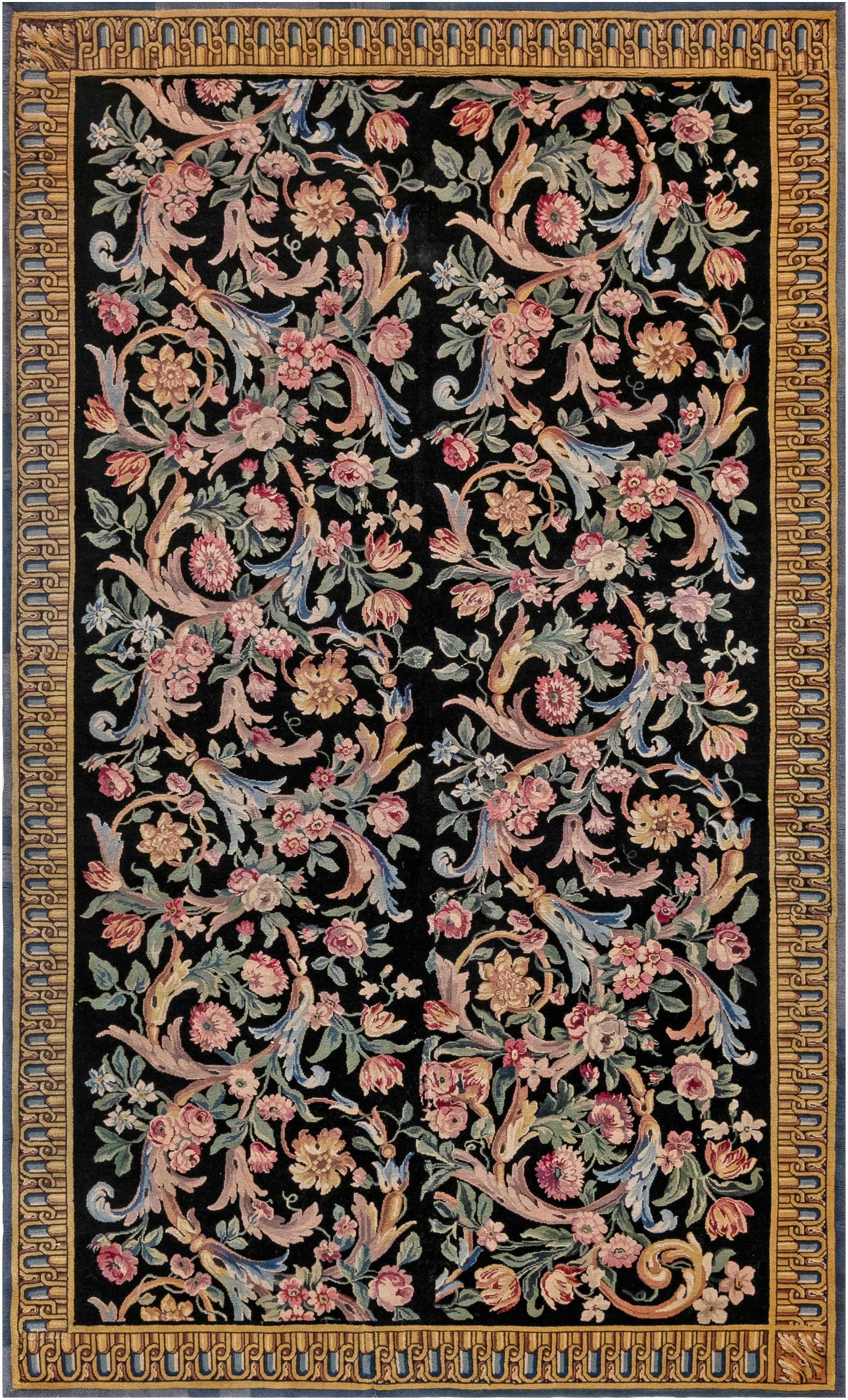Doris Leslie Blau Antique French Savonnerie Rug (size adjusted) For Sale
