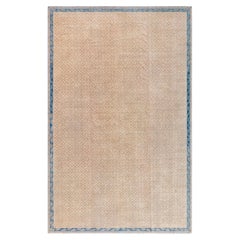 Doris Leslie Blauer antiker geometrischer chinesischer Teppich in Blau