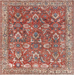 Doris Leslie Blau Antique Heriz Allover Floral Warm Tan Rug - c. 1920
