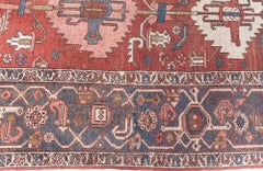 Doris Leslie Blau Antique Heriz Allover Geometric Brick Red Rug - c. 1930