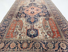 Doris Leslie Blau Antique Heriz Medallion Geometric Ivory Rug - c. 1920