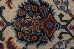 Doris Leslie Blau Antique Indian Allover Floral Cream Beige Rug - c. 1900