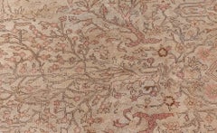 Doris Leslie Blau Antique Indian Allover Floral Soft Beige Rug - c. 1920