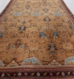 Doris Leslie Blau Antique Indian Allover Floral Warm Tan Rug - c. 1930 Agra