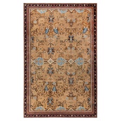 Antique Agra Rug - Allover Floral Warm Tan - c. 1930 Agra Doris Leslie Blau
