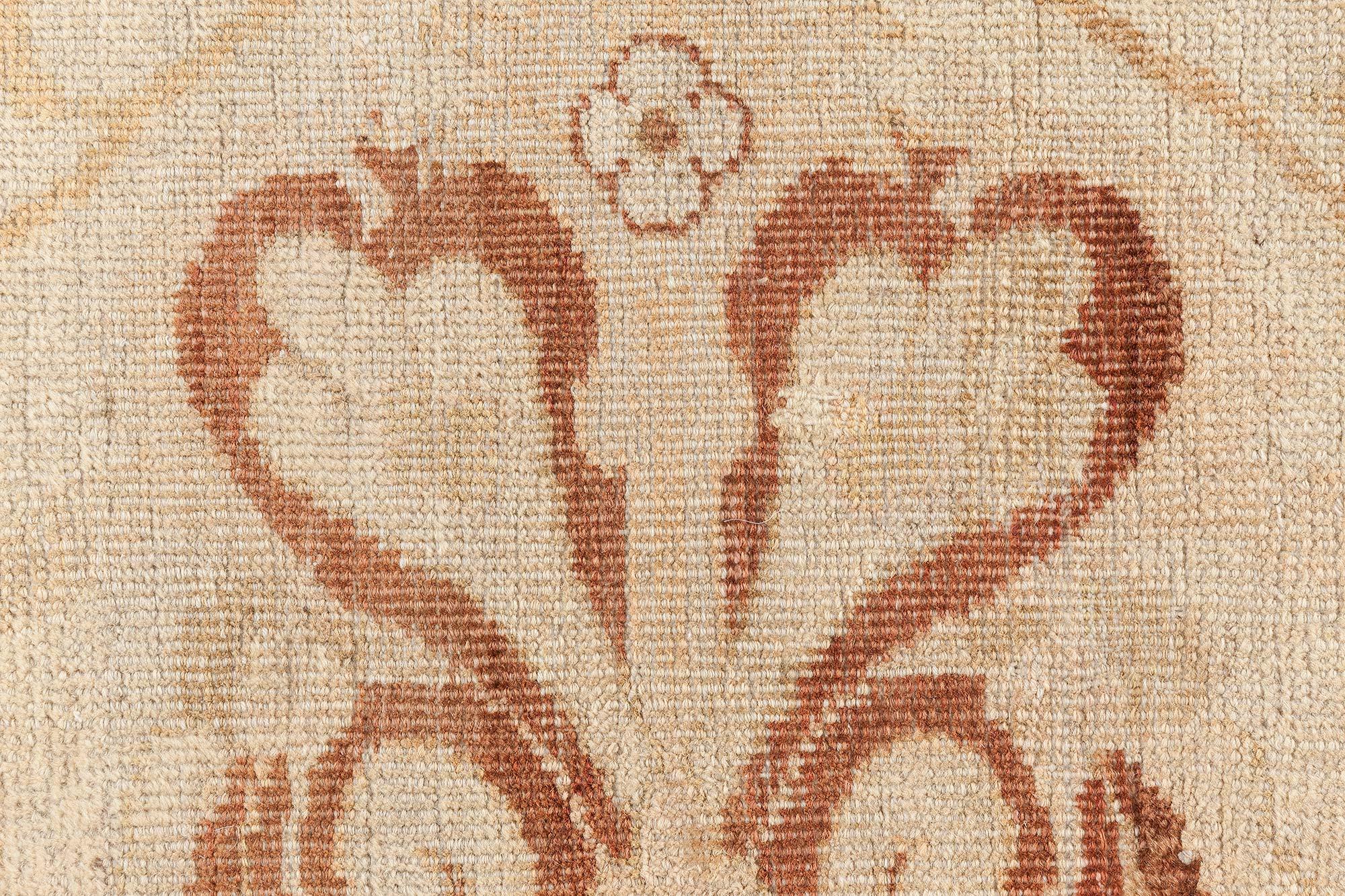 Doris Leslie Blau Antique Indian Amritsar Beige Handmade Wool Rug For Sale 1