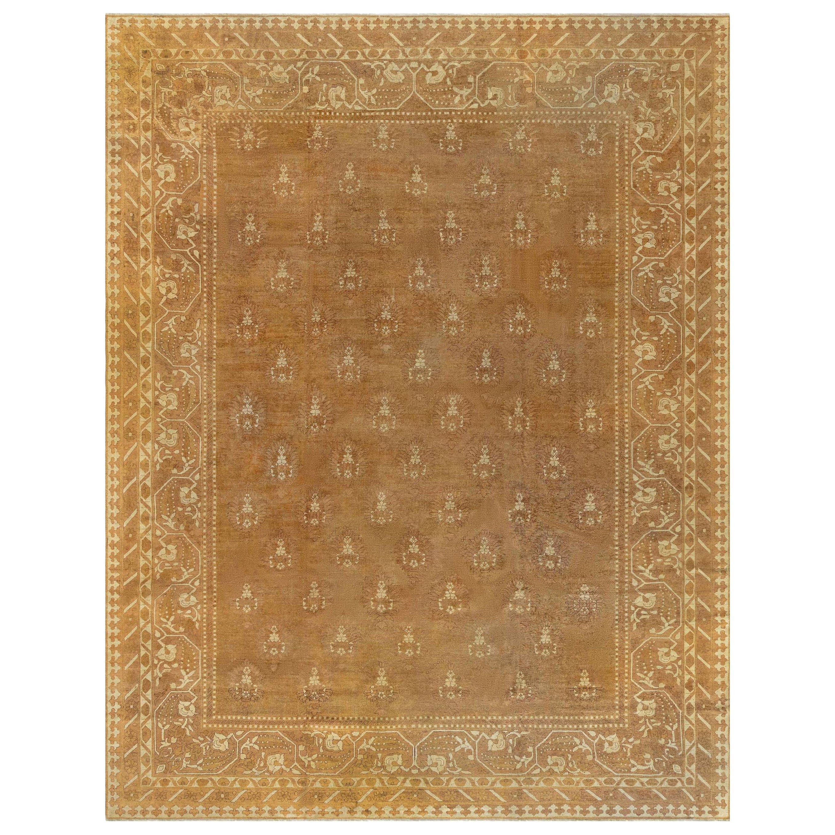 Doris Leslie Blau Tappeto di lana antico indiano Amritsar Botanic fatto a mano