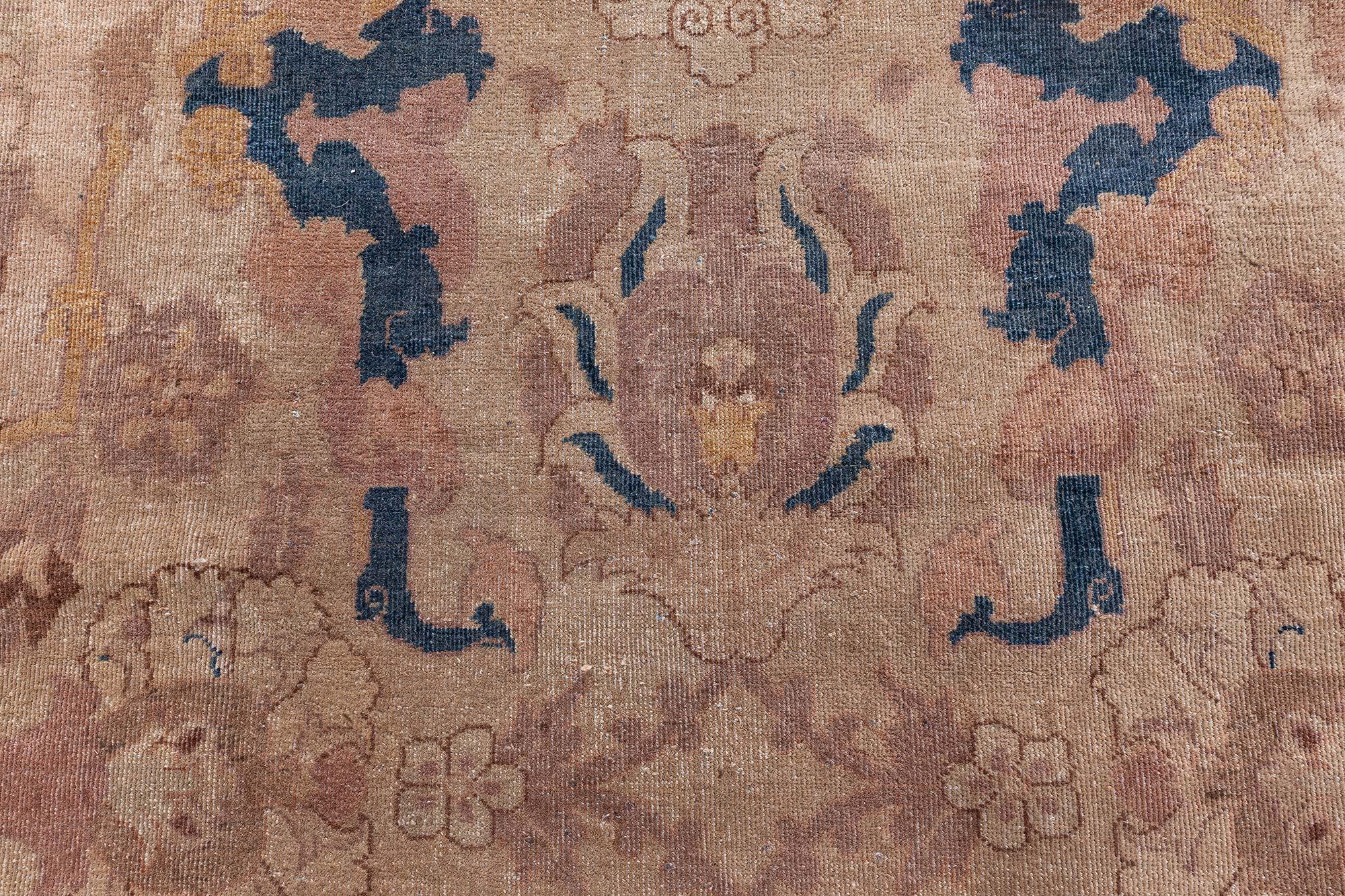 Doris Leslie Blau Antique Indian Bold Handmade Wool Rug In Good Condition For Sale In New York, NY