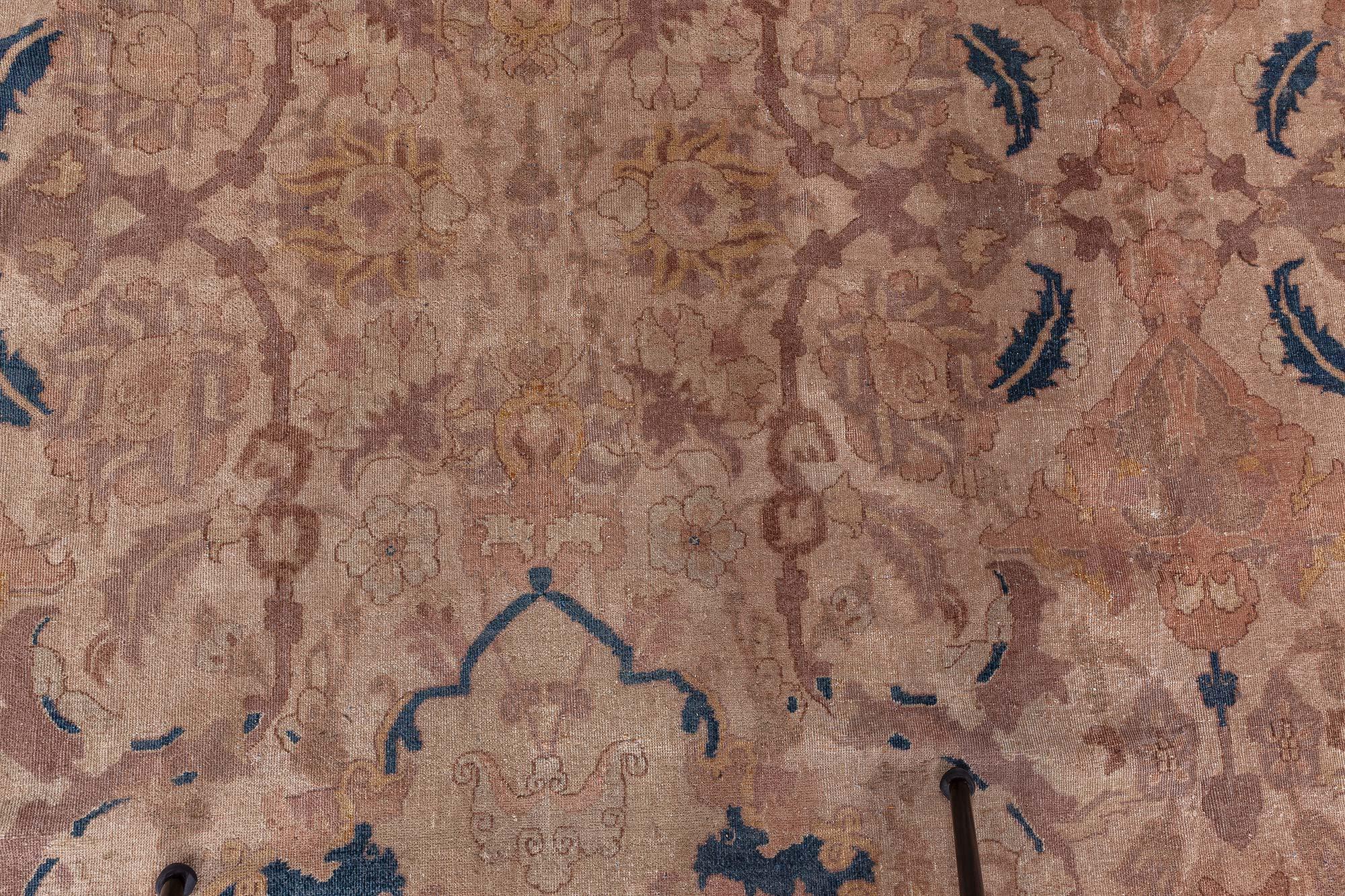 Doris Leslie Blau Antique Indian Bold Handmade Wool Rug For Sale 2