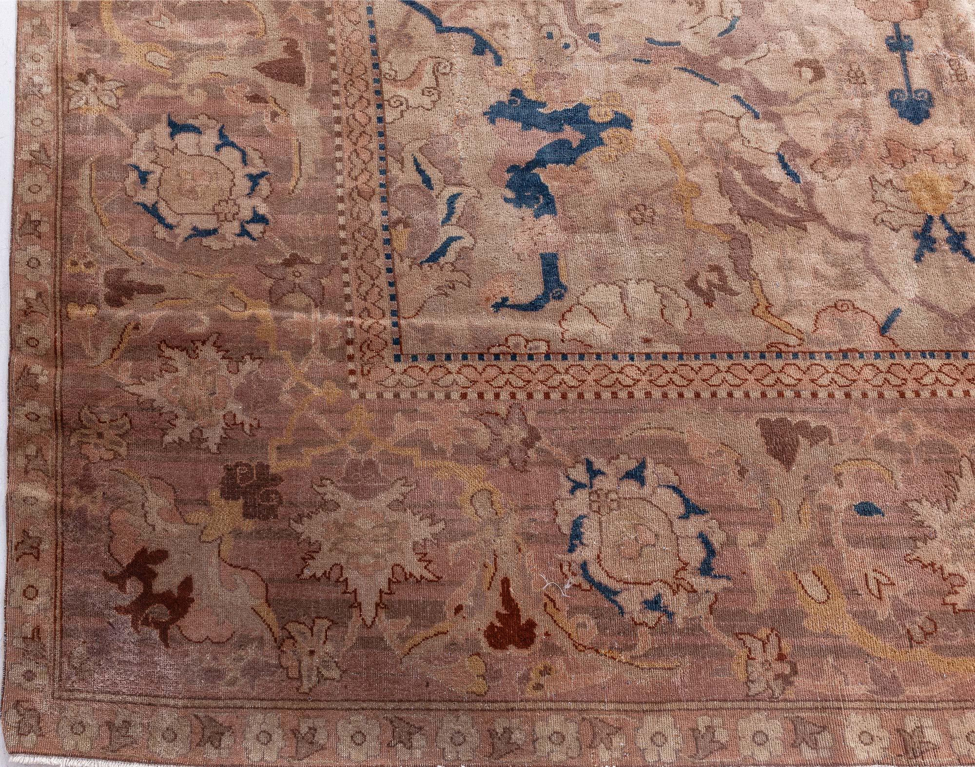 Doris Leslie Blau Antique Indian Bold Handmade Wool Rug For Sale 3