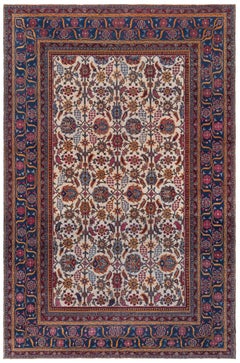Doris Leslie Blau Antique Indian Botanic Handmade Wool Rug