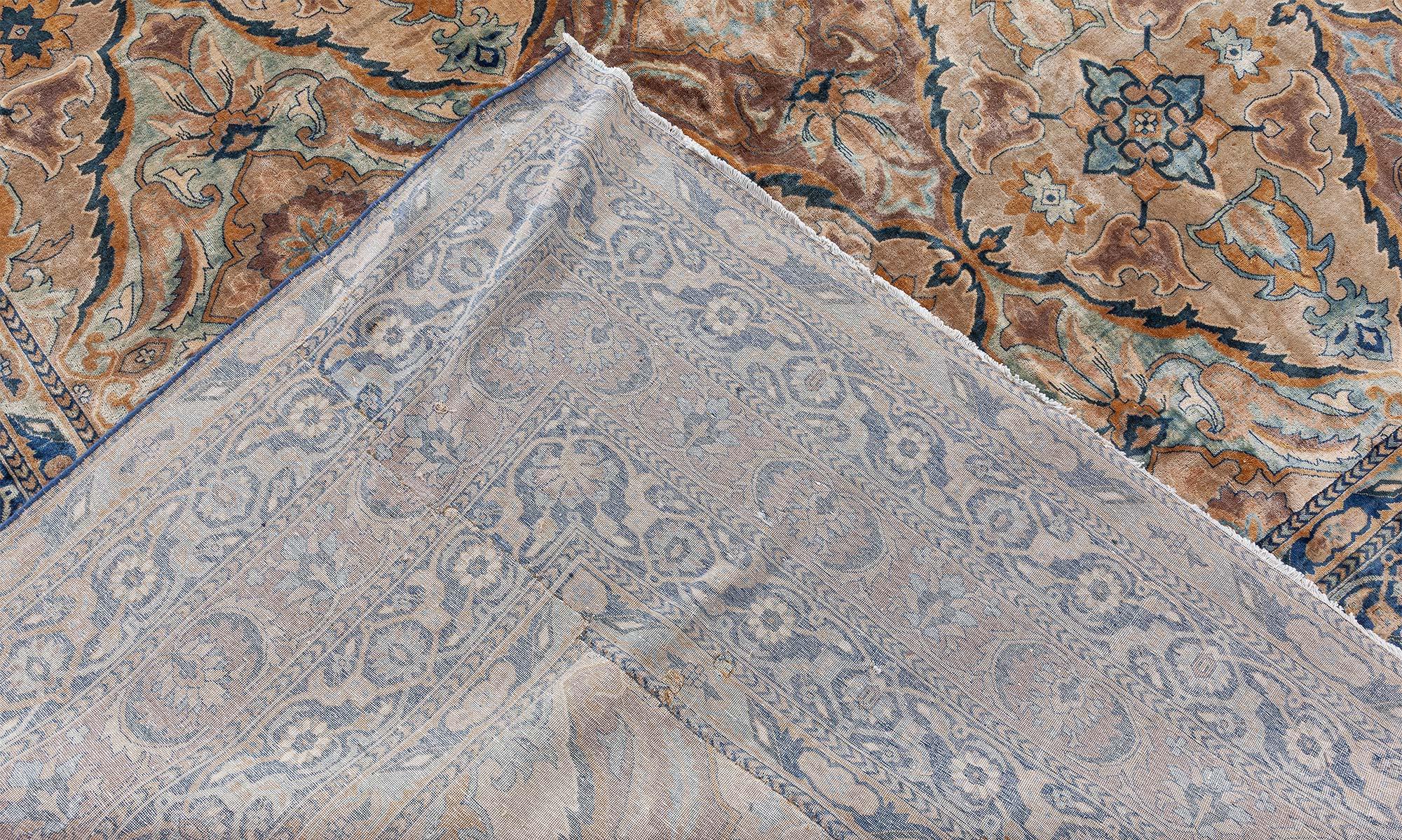 Doris Leslie Blau Antique Indian Botanic Handmade Wool Rug For Sale 3