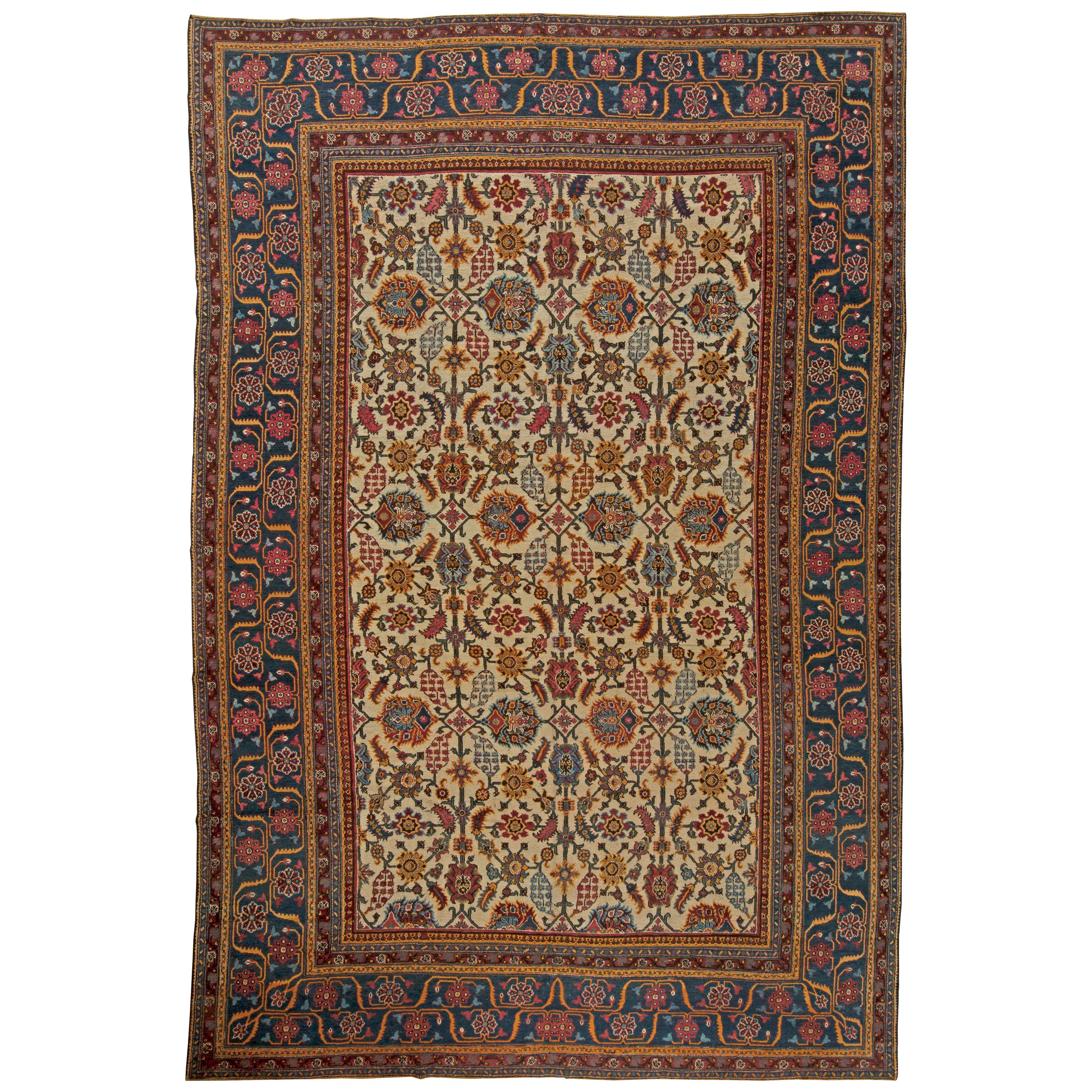 Doris Leslie Blau Antique Indian Botanic Handmade Wool Rugs