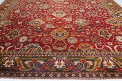 Doris Leslie Blau Antique Indian Floral Allover Ivory Rug - c. 1880 Agra