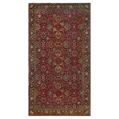 Doris Leslie Blau Antique Indian Floral Allover Ivory Rug - c. 1880 Agra
