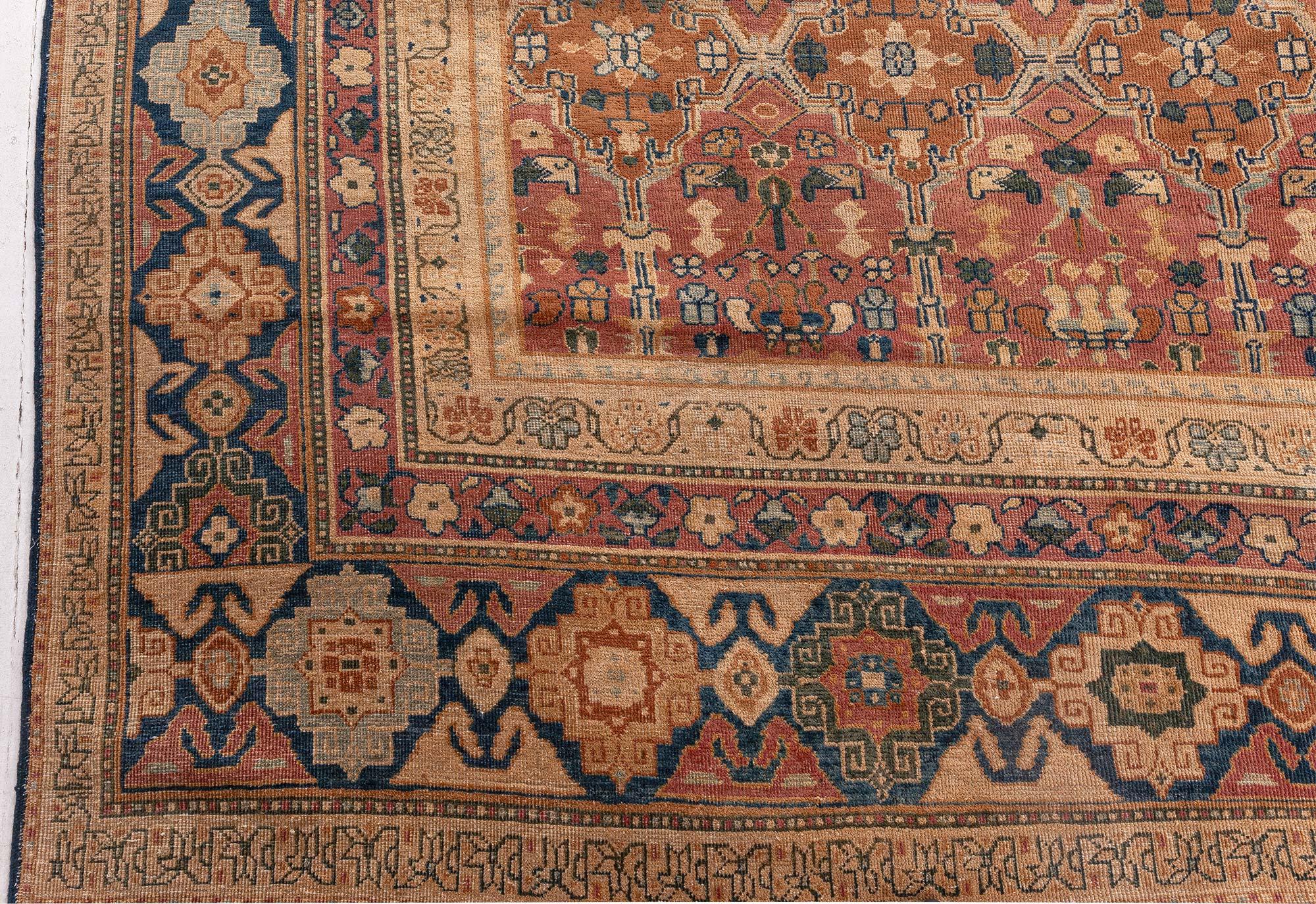 Antique Indian handmade carpet
Size: 12'2