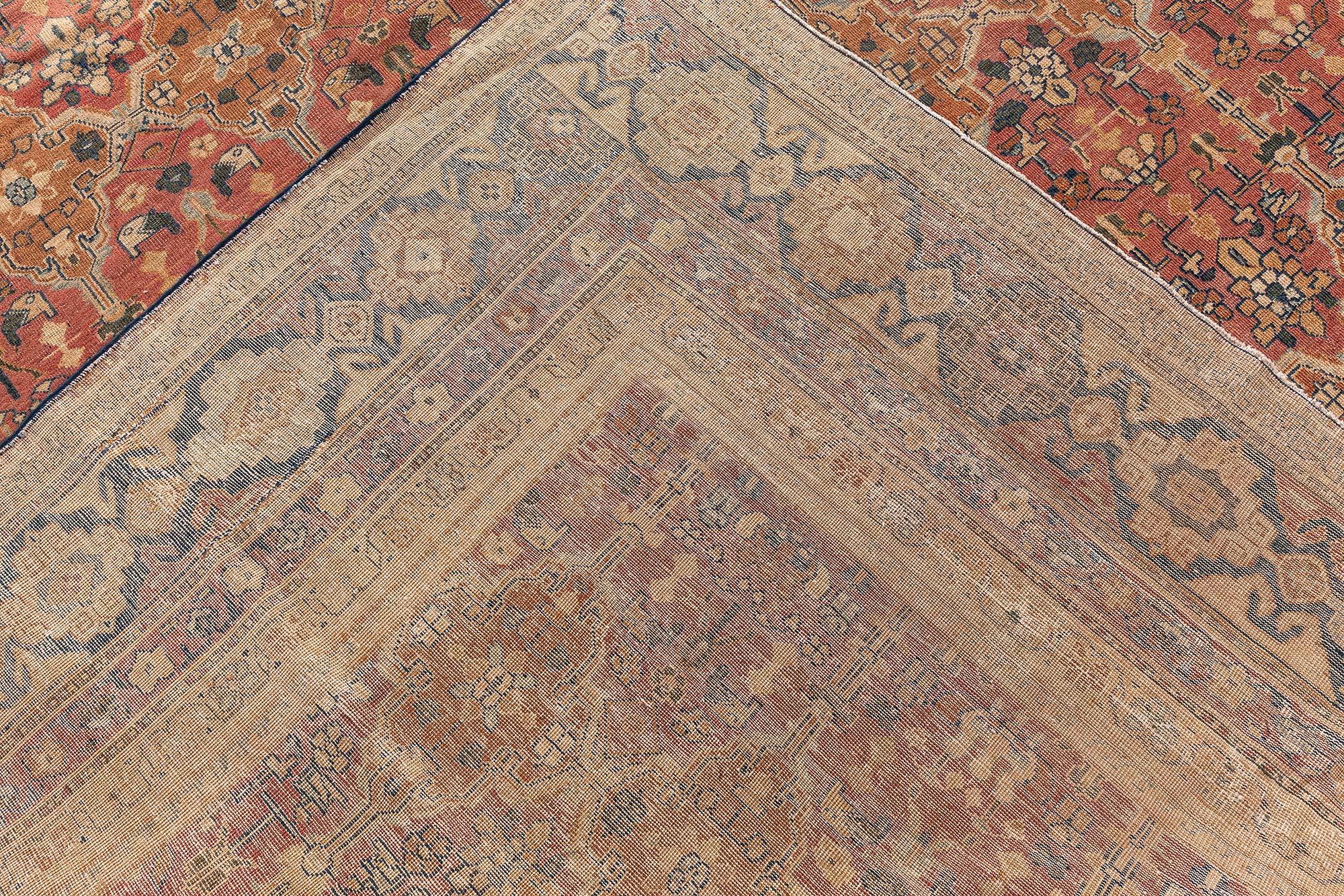 Doris Leslie Blau Antique Indian Handmade Carpet For Sale 3