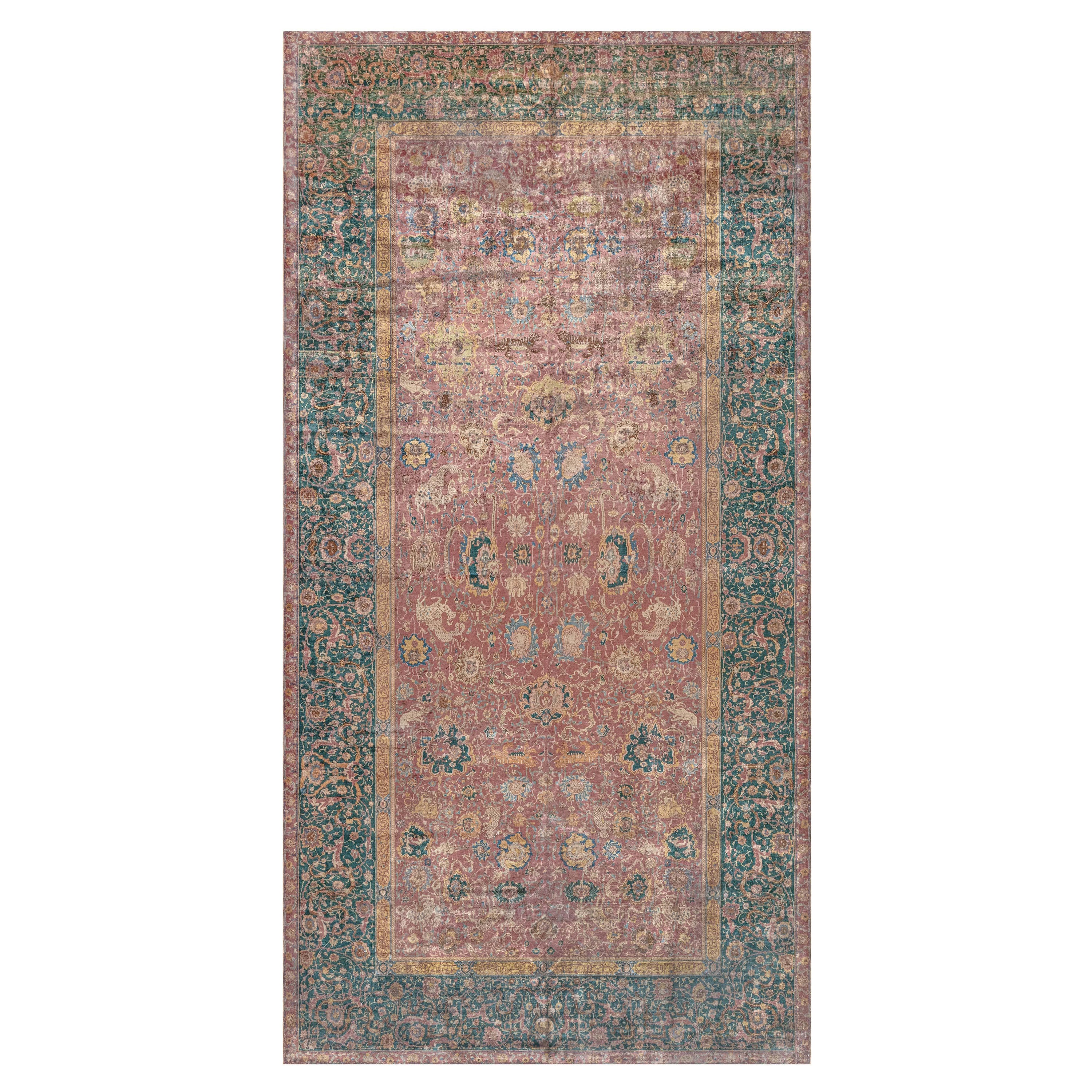 Doris Leslie Blau Antique Indian Handmade Wool Carpet