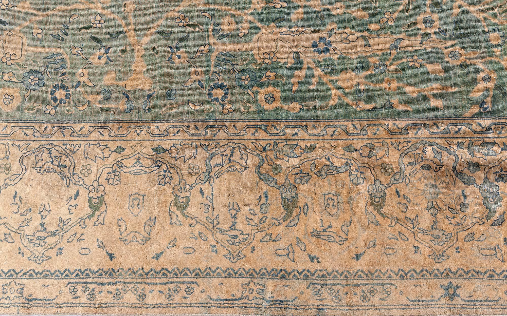 Doris Leslie Blau Antique Indian Handmade Wool Rug In Good Condition For Sale In New York, NY