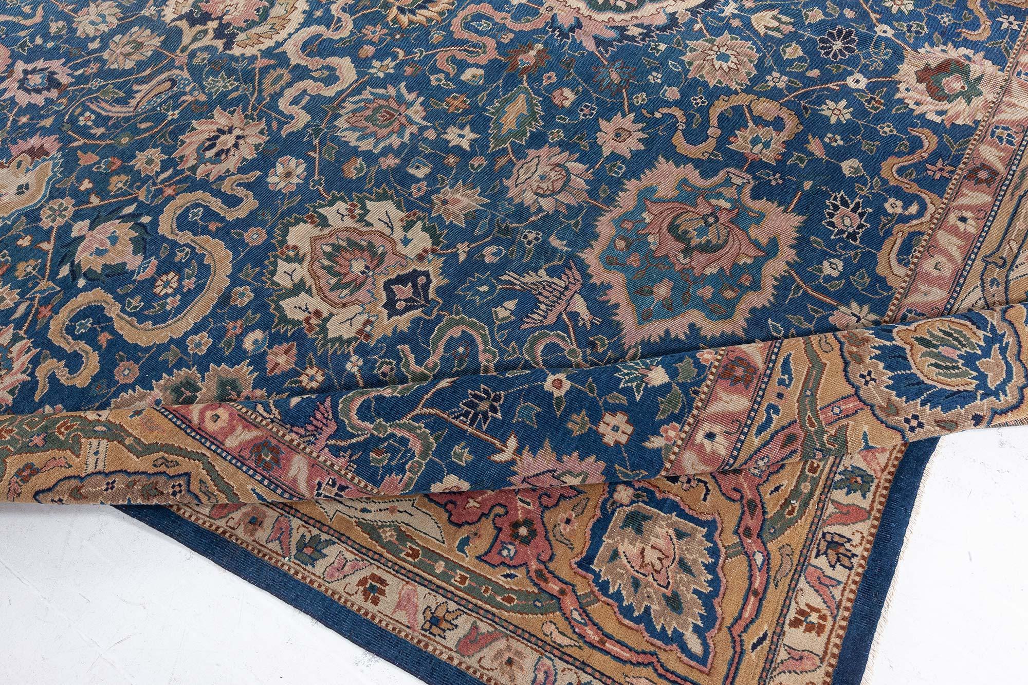 20th Century Doris Leslie Blau Antique Indian Handmade Wool Rug For Sale