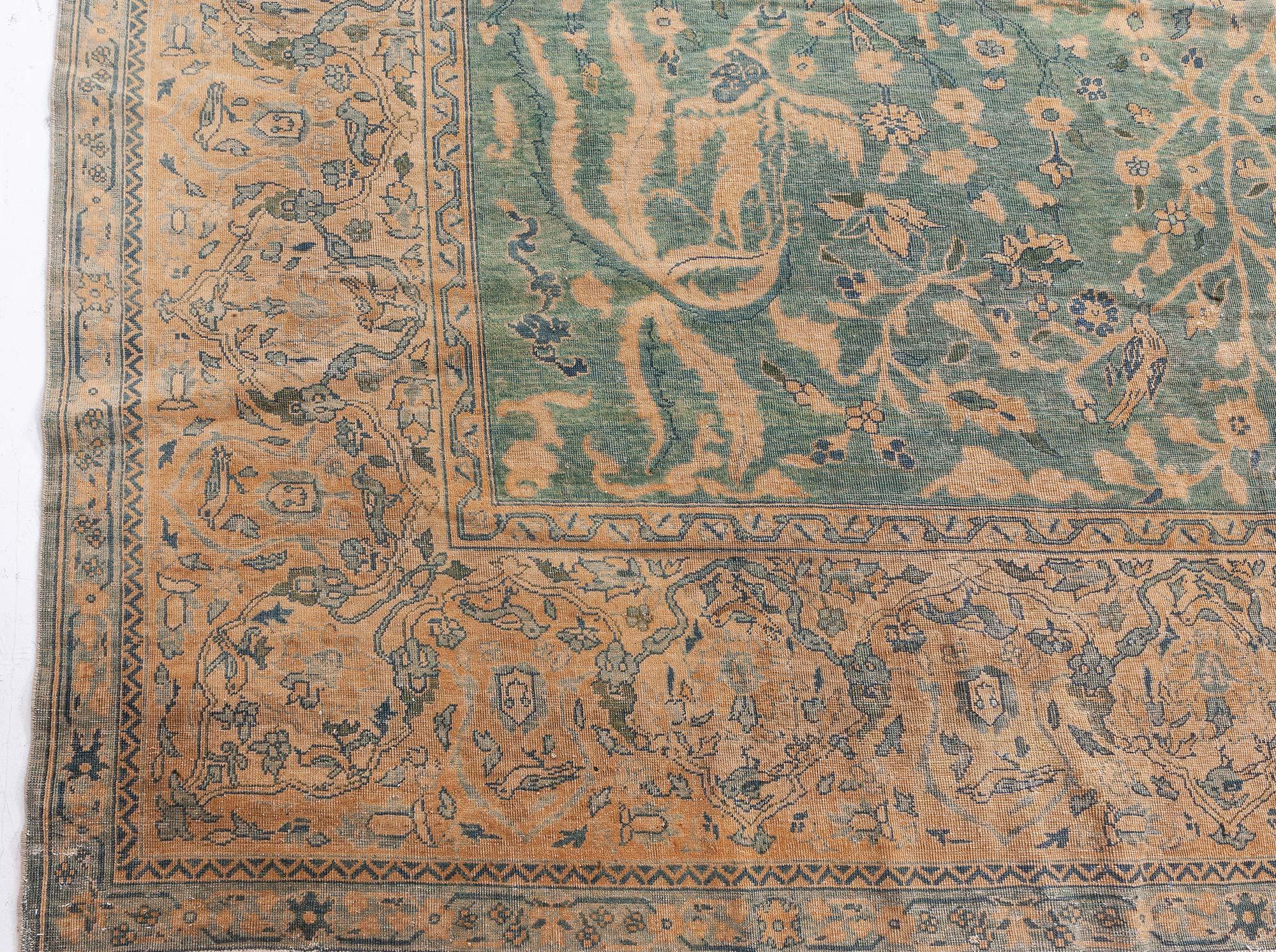 20th Century Doris Leslie Blau Antique Indian Handmade Wool Rug For Sale