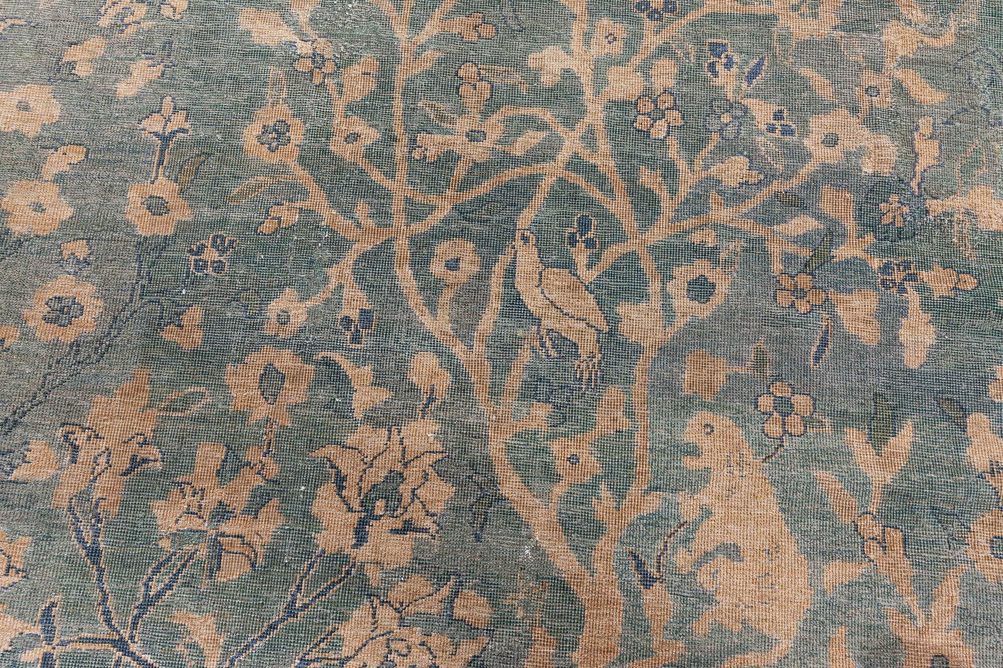 Doris Leslie Blau Antique Indian Handmade Wool Rug For Sale 3