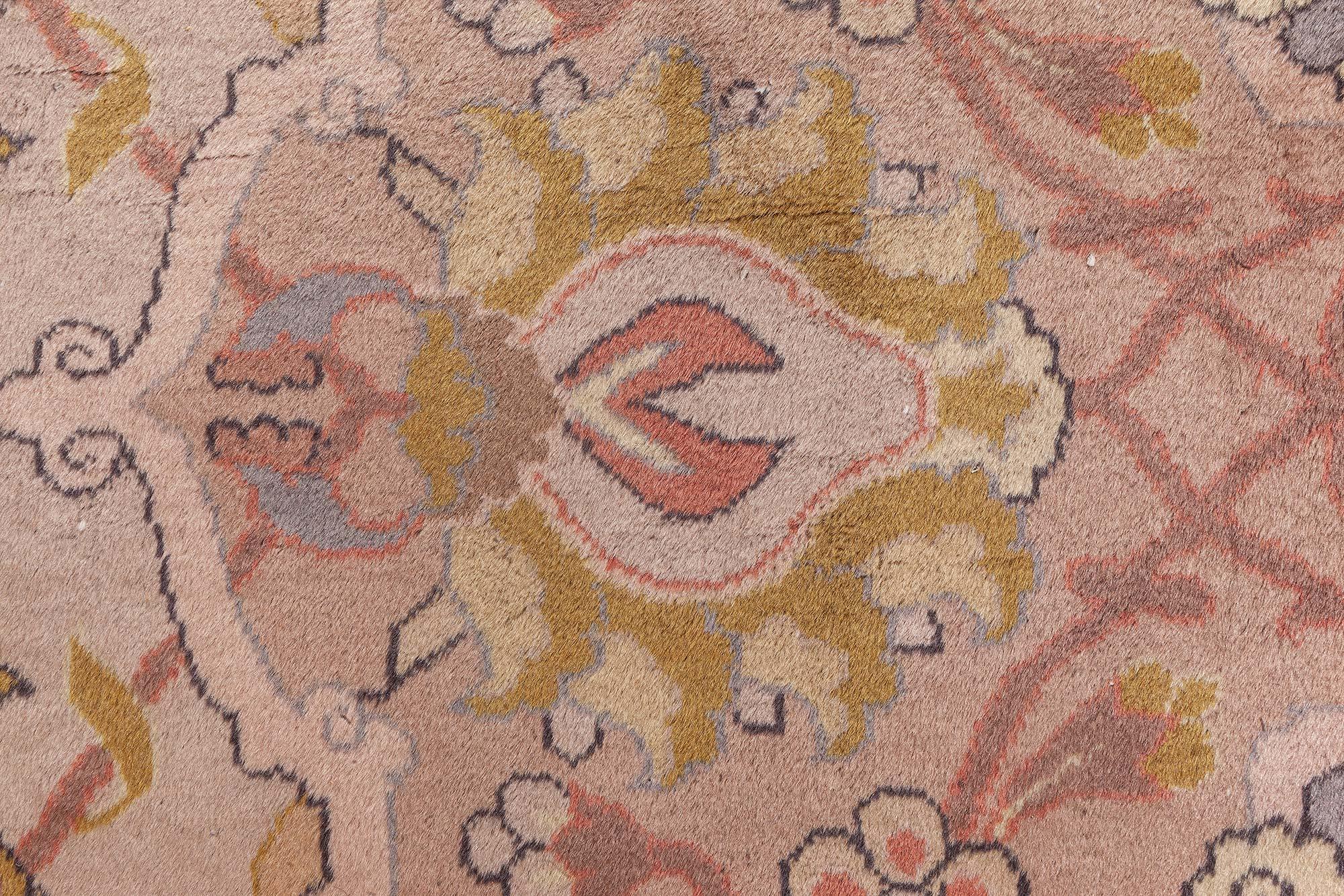 Tapis abstrait indien ancien en laine fait à la main
Taille : 11'9