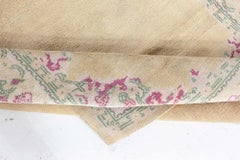 Doris Leslie Blau Antique Indian Medallion Floral Warm Tan Cotton Carpet