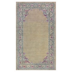Doris Leslie Blau Antique Indian Medallion Floral Warm Tan Cotton Carpet