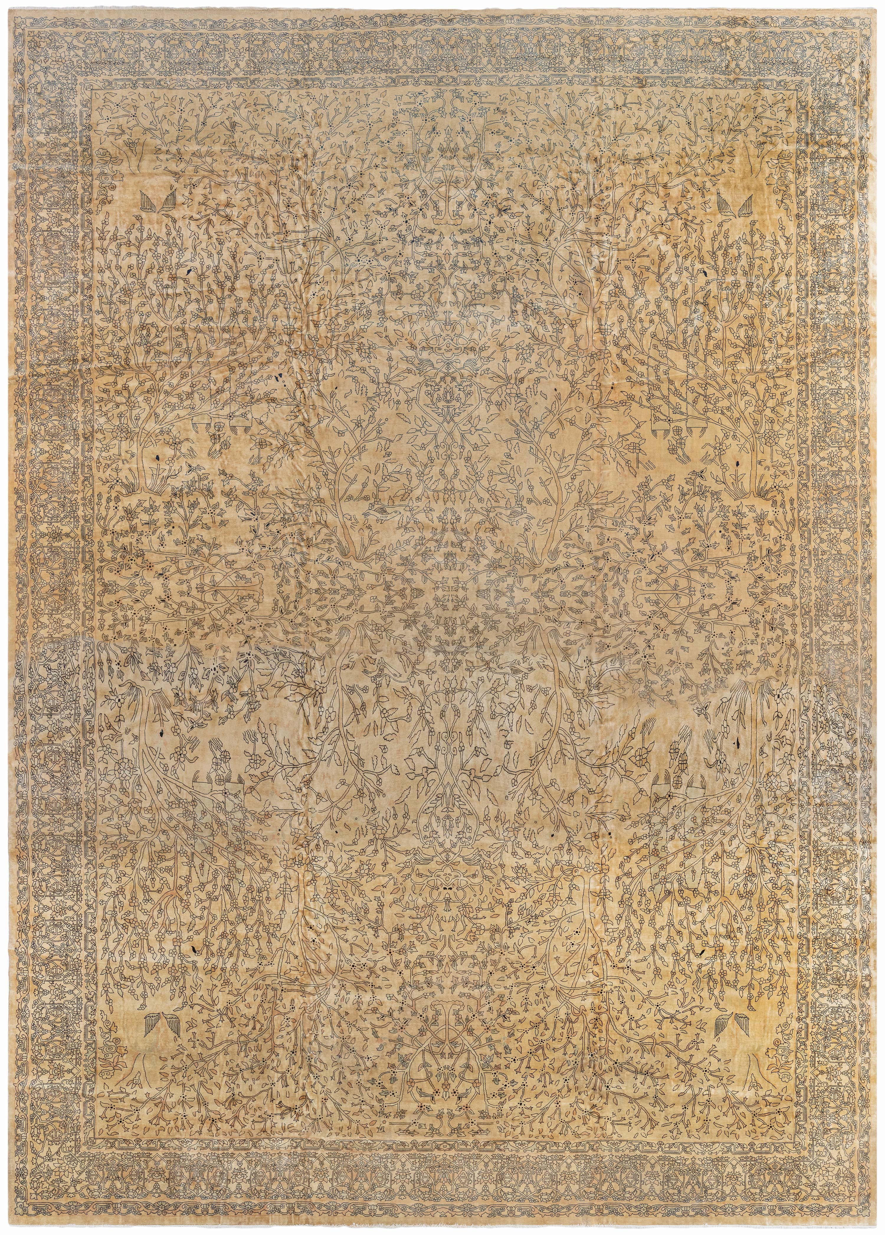 Doris Leslie Blau Antique Indian Oversized Tan With Taupe Carpet - c. 1920