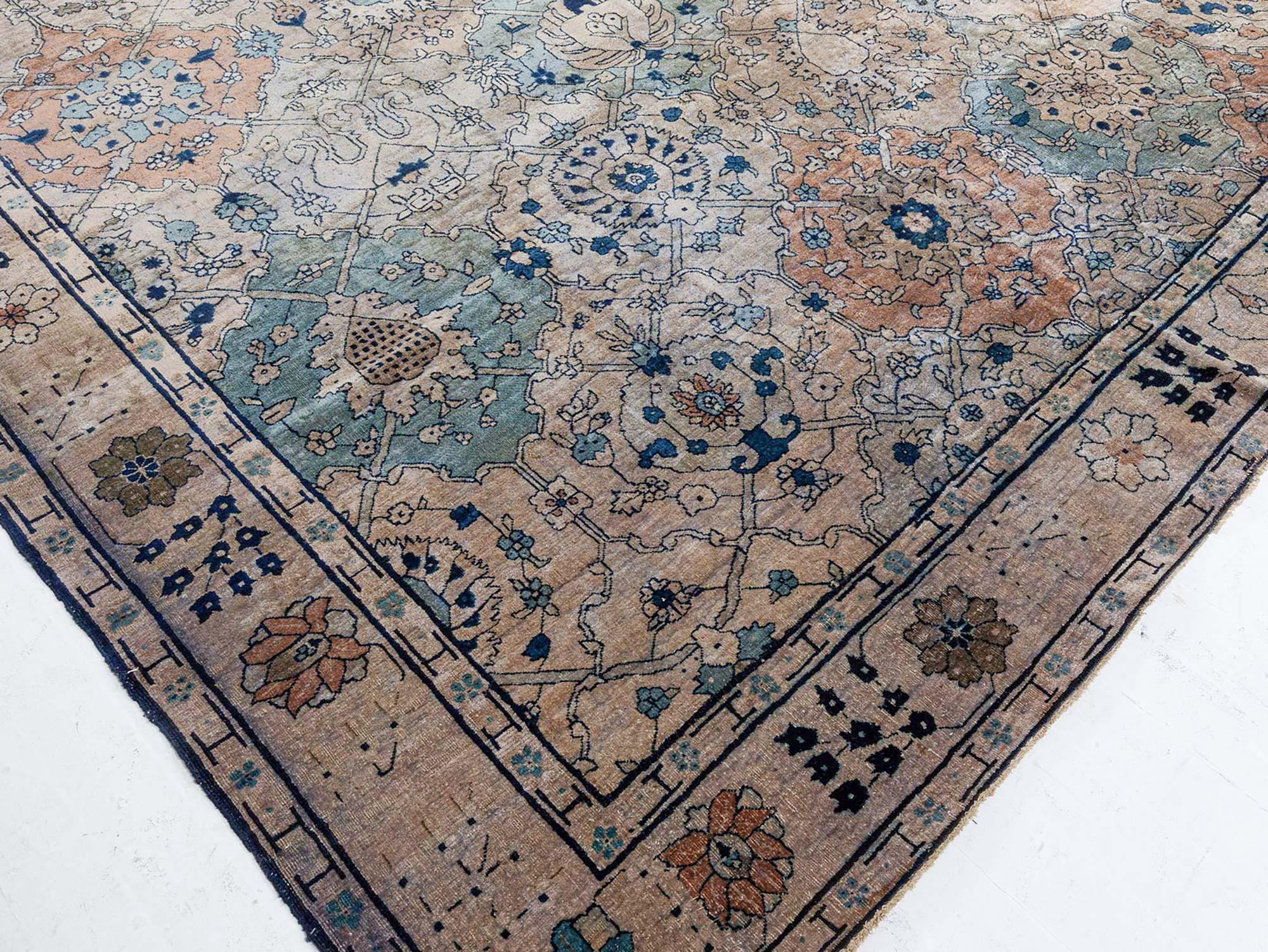 Wool Doris Leslie Blau Antique Indian Rug For Sale