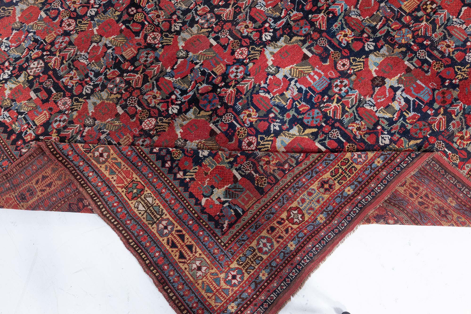 Doris Leslie Blauer antiker Karabagh-Teppich in Blau im Angebot 2