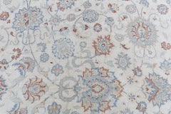 Doris Leslie Blau Antique Kashan Allover Floral Soft White Carpet - c. 1930