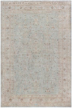 Doris Leslie Blau Antique Khorassan Allover Floral Soft Beige Rug - c. 1920