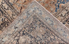 Doris Leslie Blau Antique Khorassan Allover Floral Warm Tan Rug - c. 1900