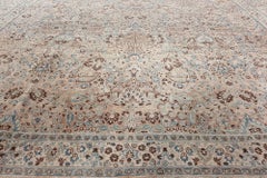 Doris Leslie Blau Antique Khorassan Floral Allover Classic Taupe Rug - c. 1920