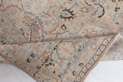 Doris Leslie Blau Antique Khorassan Floral Allover Soft Beige Rug - c. 1920