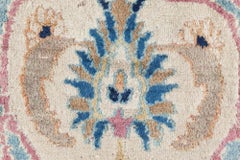 Doris Leslie Blau Antique Khorassan Floral Oversized Light Beige Rug - c. 1900