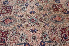 Doris Leslie Blau Antique Kirman Allover Floral Light Beige Rug - c. 1900