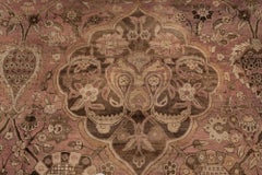 Doris Leslie Blau Antique Kirman Allover Floral Pale Sand Rug - c. 1910