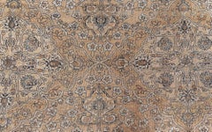 Doris Leslie Blau Alfombra antigua Kirman floral allover beige suave - c. 1880
