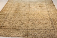 Doris Leslie Blau Alfombra antigua Kirman Floral allover de color tostado cálido - c. 1880