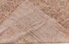 Doris Leslie Blau Antique Kirman Allover Floral Warm Tan Rug - c. 1880