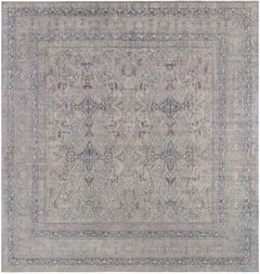 Doris Leslie Blau Antique Kirman Allover Light Gray Hand-Knotted Rug - c. 1900