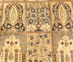 Doris Leslie Blau Antique Kirman Allover Warm Tan Hand-Knotted Carpet - c. 1880