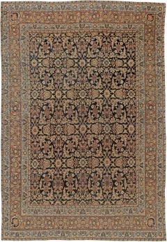 Doris Leslie Blau Antique Kirman Allover Warm Tan Hand-Knotted Rug - c. 1880